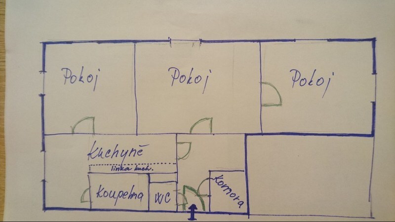 Pronájem bytu 3+1 v panelovém domě v Prachaticích na náměstí Přátelství