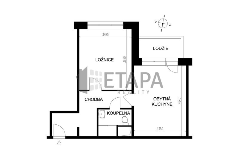 Prodej bytu 1+1 s lodžií v ulici N. Frýda v Českých Budějovicích.