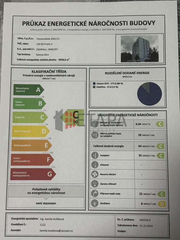 Prodej bytu před rekonstrukcí o dispozici 2+kk, 44 m² + lodžie 7 m²,  Praha – Choceradská