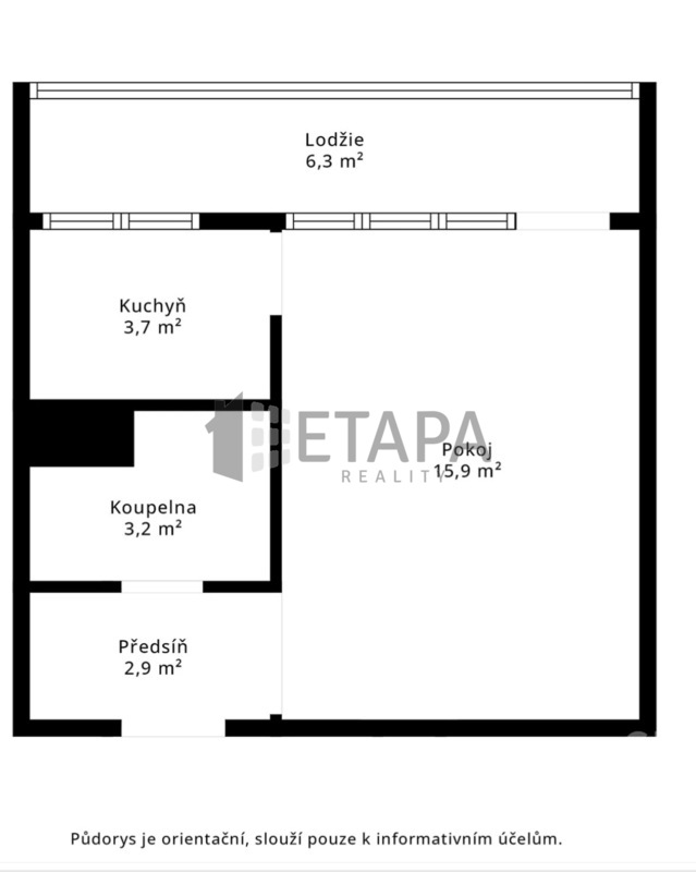 Pronájem bytu 1+1 26 m² s lodžií 6 m² v ulici V zápolí, Praha - Michle