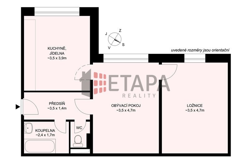 Prodej bytu 2+1 v ulici Hlinecká v Týně nad Vltavou.