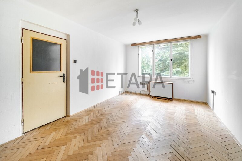 Prodej bytu 1+1 s balkónem v ulici Riegrova v Českých Velenicích.